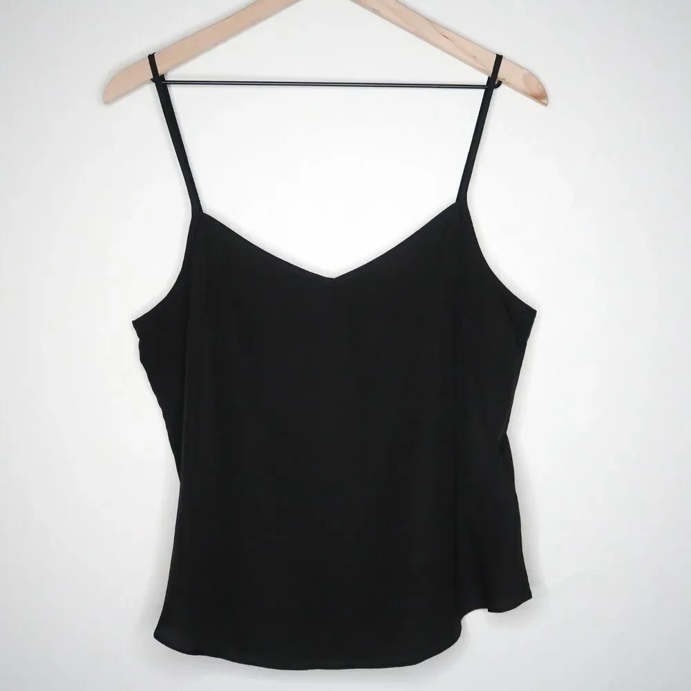 J.Crew Womens Camisole Tank Top 8 Black‎ Lightweight Minimalist Luxury Career